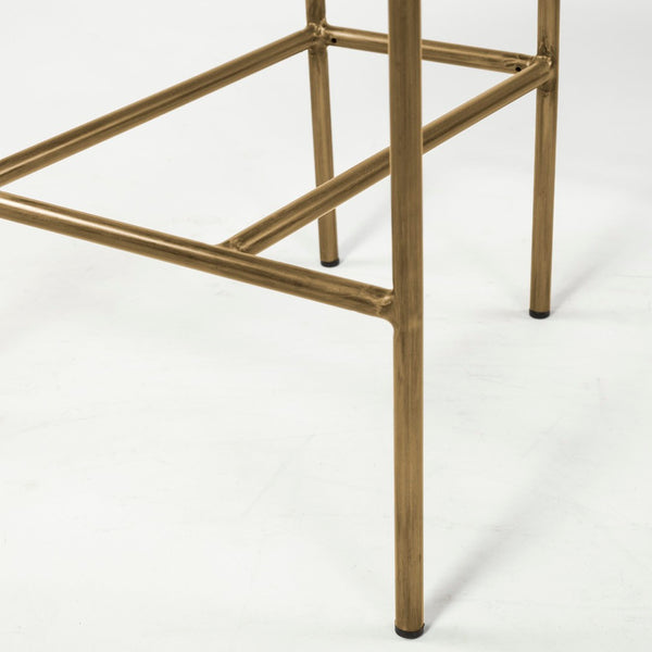 Mercana Parker Counter Stool – Stylish Upholstered Seating with Industrial Metal Frame for Modern Spaces Cream Fabric | Gold Metal | Bar 68564