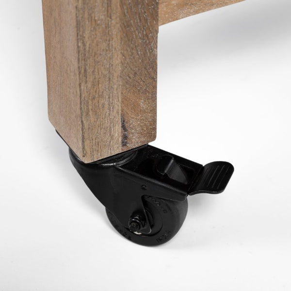 Mercana Stuart Versatile Rolling Kitchen Island with Solid Wood Top and Two-Tier Storage for Modern Spaces 67103