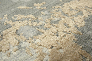 Alora Decor Radiant Gray Runner Rug With New Zealand Wool Blend, Hand-Finished Edges, Distressed Modern Elegance And Subtle Shimmer 3' x 10' 00400410100330310