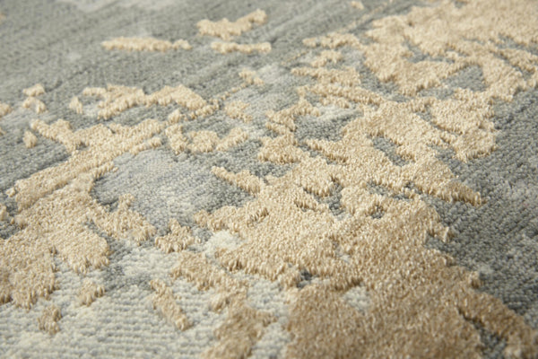 Alora Decor Radiant Gray Runner Rug With New Zealand Wool Blend, Hand-Finished Edges, Distressed Modern Elegance And Subtle Shimmer 3' x 10' 00400410100330310