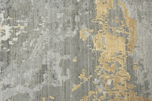 Alora Decor Radiant Gray Runner Rug With New Zealand Wool Blend, Hand-Finished Edges, Distressed Modern Elegance And Subtle Shimmer 3' x 10' 00400410100330310