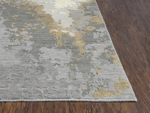 Alora Decor Radiant Gray Abstract Rug With Plush New Zealand Wool Blend, Hand-Finished Edges And Subtle Sheen 10' x 13' 00400410100330113