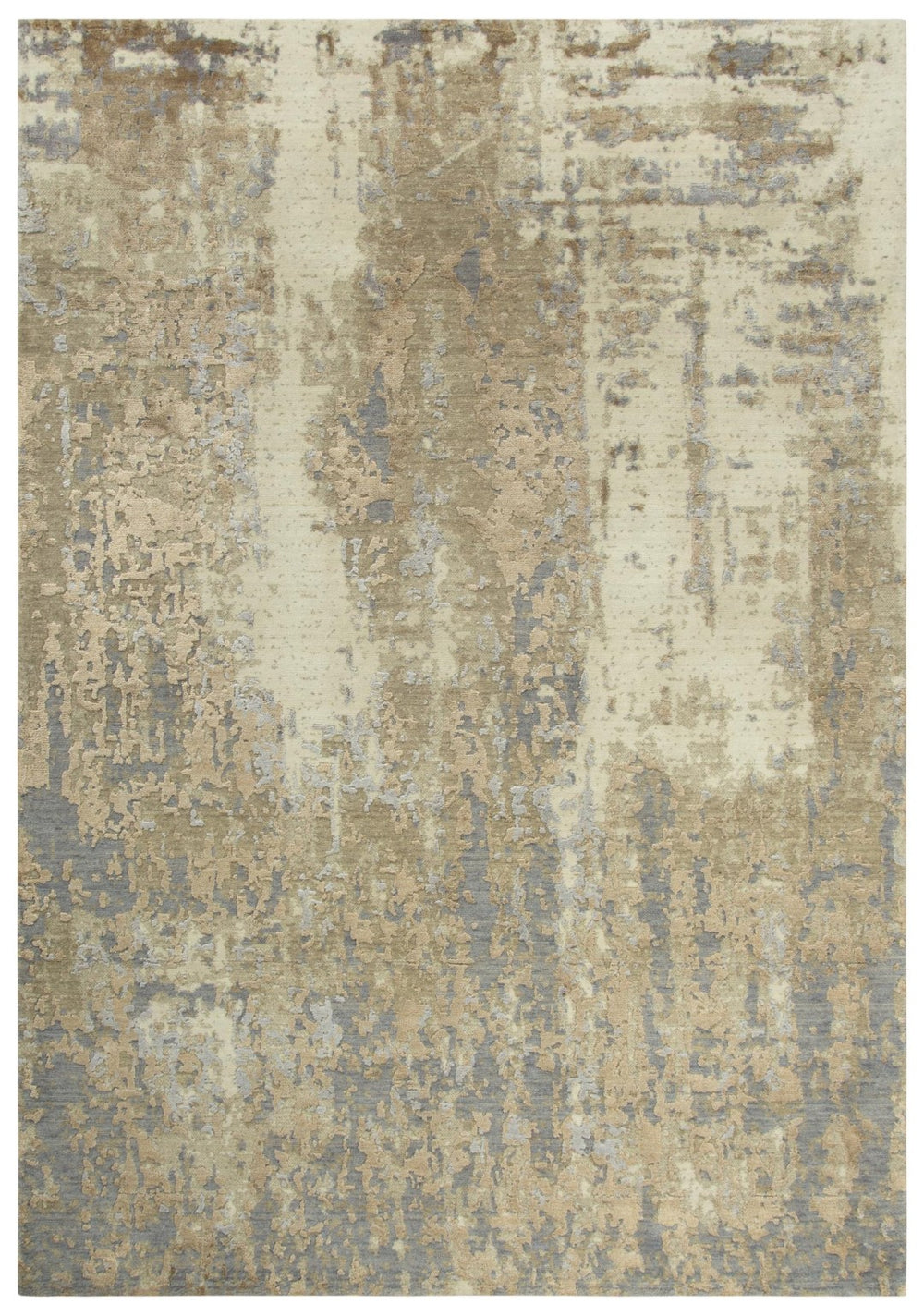 Alora Decor Radiant Neutral Abstract Distressed Rug With New Zealand Wool Blend, Hand-Finished Texture And Sheen 10' x 13' 00400410200040113