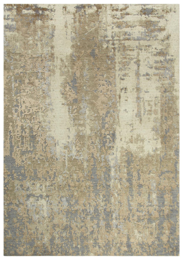 Alora Decor Radiant Neutral Abstract Distressed Rug With New Zealand Wool Blend, Hand-Finished Texture And Sheen 10' x 13' 00400410200040113