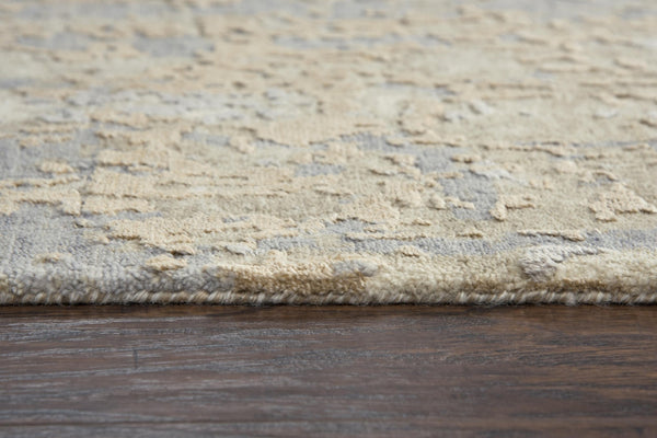 Alora Decor Radiant Neutral Abstract Distressed Rug With New Zealand Wool Blend, Hand-Finished Texture And Sheen 10' x 13' 00400410200040113