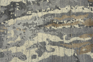 Alora Decor Radiant Contemporary Beige Runner Rug — Plush Nz Wool & Tencel Blend, Hand-Carved Distressed Finish 3' x 10' 00400410300040310
