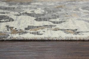 Alora Decor Radiant Contemporary Beige Runner Rug — Plush Nz Wool & Tencel Blend, Hand-Carved Distressed Finish 3' x 10' 00400410300040310