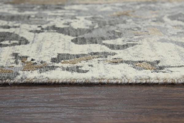 Alora Decor Radiant Contemporary Beige Runner Rug — Plush Nz Wool & Tencel Blend, Hand-Carved Distressed Finish 3' x 10' 00400410300040310