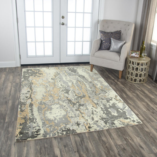 Alora Decor Radiant Contemporary Beige Runner Rug — Plush Nz Wool & Tencel Blend, Hand-Carved Distressed Finish 3' x 10' 00400410300040310
