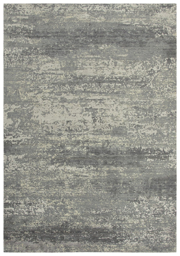 Alora Decor Radiant Handcrafted Gray Wool-Tencel Hybrid Rug With Ivory Crest, Plush Modern Texture And Durability 5' x 8' 00400410600330508