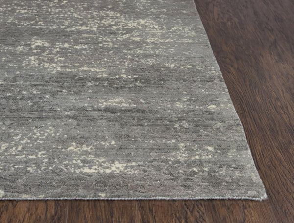 Alora Decor Radiant Handcrafted Gray Wool-Tencel Hybrid Rug With Ivory Crest, Plush Modern Texture And Durability 5' x 8' 00400410600330508
