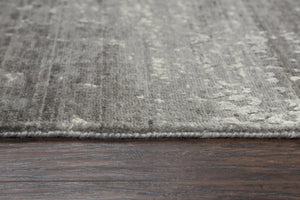 Alora Decor Radiant Handcrafted Gray Wool-Tencel Hybrid Rug With Ivory Crest, Plush Modern Texture And Durability 5' x 8' 00400410600330508