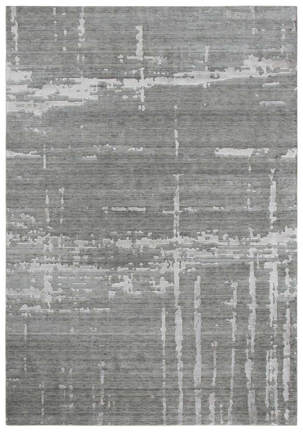 Alora Decor Radiant Gray Rectangle Rug With New Zealand Wool And Tencel Sheen, Hand-Finished Texture For Modern Rooms 5' x 8' 00400410700330508