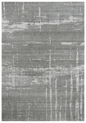 Alora Decor Radiant Gray Rectangle Rug With New Zealand Wool And Tencel Sheen, Hand-Finished Texture For Modern Rooms 5' x 8' 00400410700330508