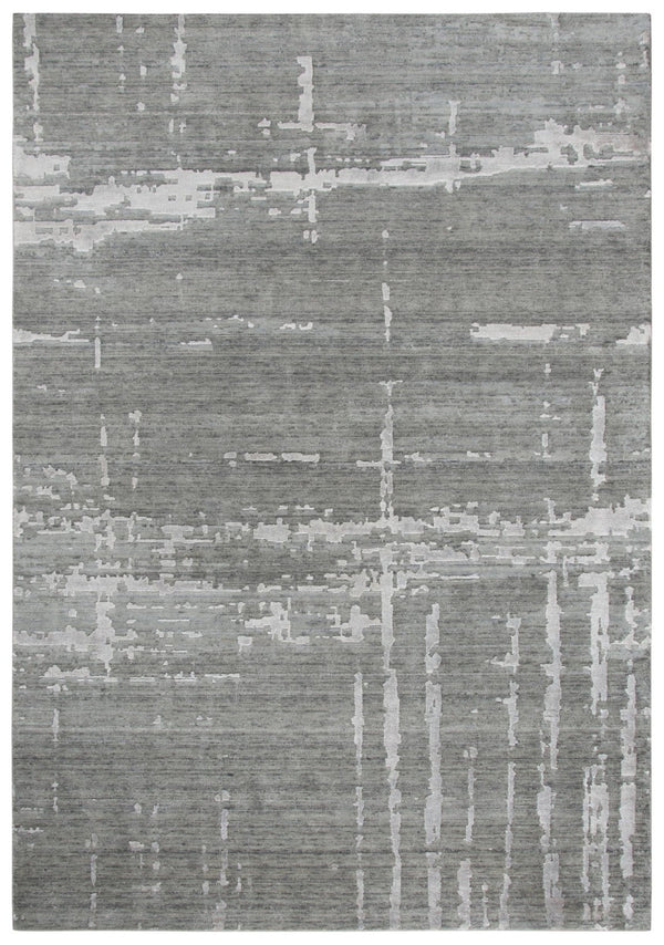 Alora Decor Radiant Gray Rectangle Rug With New Zealand Wool And Tencel Sheen, Hand-Finished Texture For Modern Rooms 5' x 8' 00400410700330508