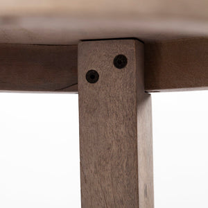 Mercana Brahma 26" Counter Stool - Timeless Farmhouse Charm with Sturdy Mango Wood and Minimalist Design White Washed Wood 68210