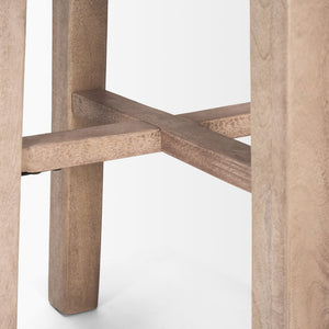 Mercana Brahma 26" Counter Stool - Timeless Farmhouse Charm with Sturdy Mango Wood and Minimalist Design White Washed Wood | 30H 68211