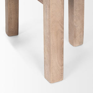 Mercana Brahma 26" Counter Stool - Timeless Farmhouse Charm with Sturdy Mango Wood and Minimalist Design White Washed Wood | 30H 68211