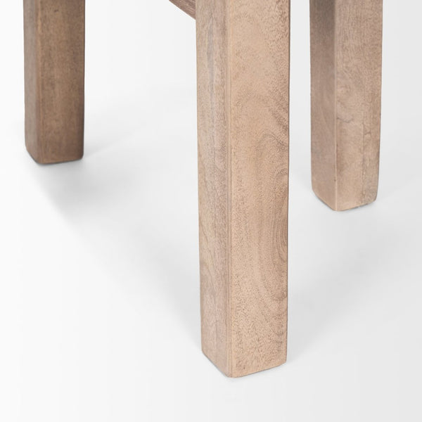 Mercana Brahma 26" Counter Stool - Timeless Farmhouse Charm with Sturdy Mango Wood and Minimalist Design White Washed Wood | 30H 68211