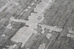 Alora Decor Radiant Gray Runner Rug—Hand-Carved Wool-Tencel Blend With Subtle Sheen, Artisanal Texture For Modern Spaces 2'6" x 8' 00400410700332608