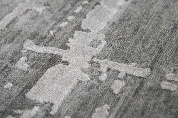 Alora Decor Radiant Gray Runner Rug—Hand-Carved Wool-Tencel Blend With Subtle Sheen, Artisanal Texture For Modern Spaces 2'6" x 8' 00400410700332608