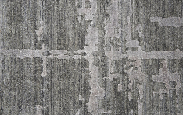 Alora Decor Radiant Gray Runner Rug—Hand-Carved Wool-Tencel Blend With Subtle Sheen, Artisanal Texture For Modern Spaces 2'6" x 8' 00400410700332608