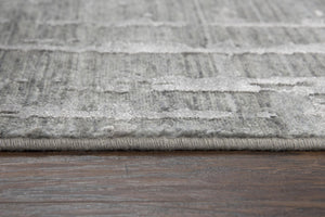 Alora Decor Radiant Gray Runner Rug—Hand-Carved Wool-Tencel Blend With Subtle Sheen, Artisanal Texture For Modern Spaces 2'6" x 8' 00400410700332608