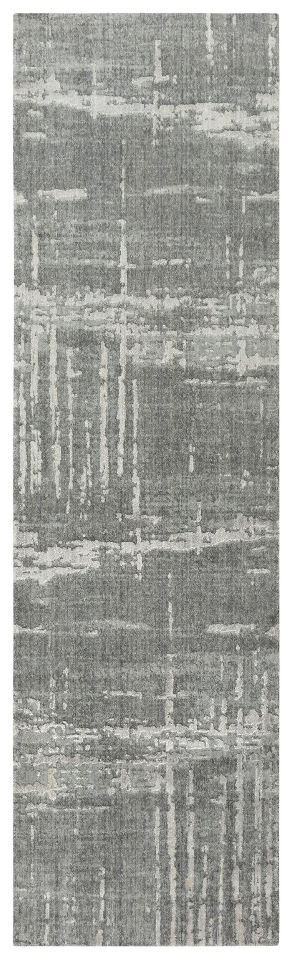 Alora Decor Radiant Gray Runner Rug—Hand-Carved Wool-Tencel Blend With Subtle Sheen, Artisanal Texture For Modern Spaces 2'6" x 8' 00400410700332608