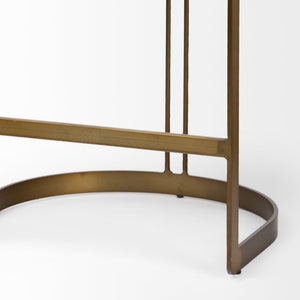 Mercana Hollyfield Modern Luxe Stool with Cushioned Seat and Stylish Metal Base for Kitchen or Bar Use Black Leather | Antiqued Gold  Metal | Counter 67079