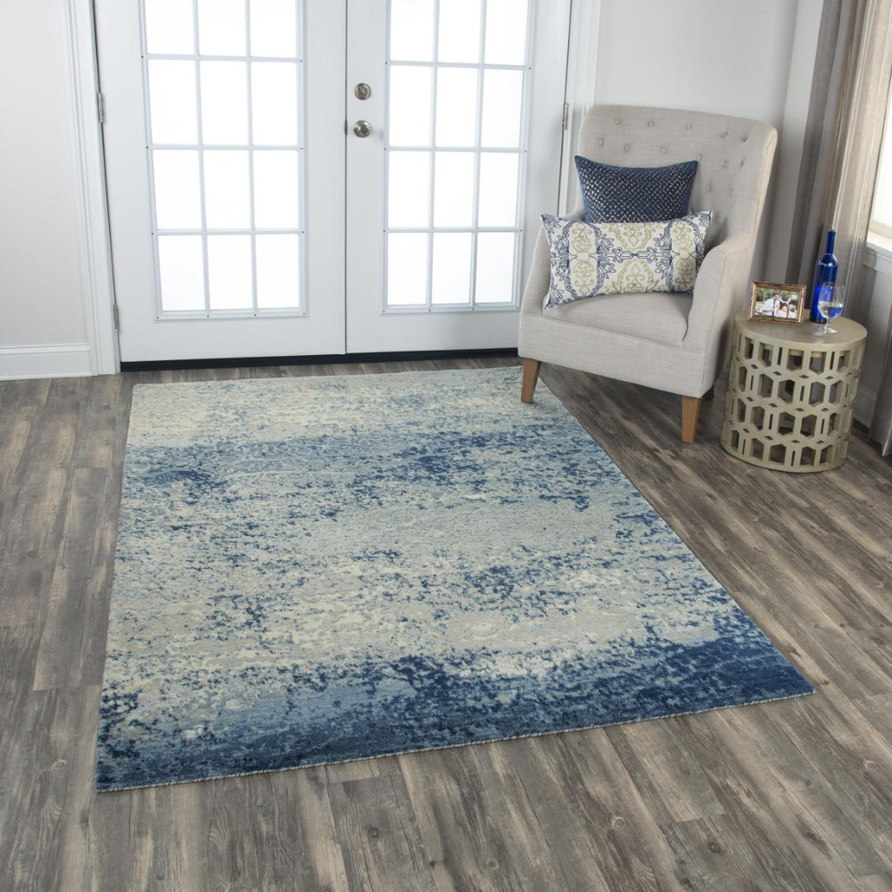 Alora Decor Radiant Coastal-Inspired Blue Abstract Rug With Wool-Tencel Hybrid Weave, Durable, Soft Underfoot, Modern Feel 9' x 12' 00400410800090912