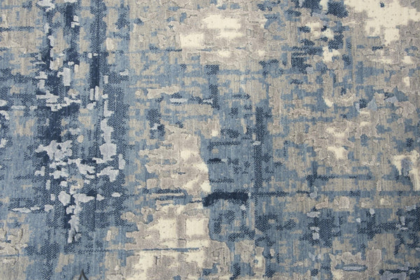 Alora Decor Radiant Blue Runner Rug With Hand-Carved Pile, New Zealand Wool Blend And Subtle Tencel Luster For Modern Spaces 3' x 10' 00400410900090310