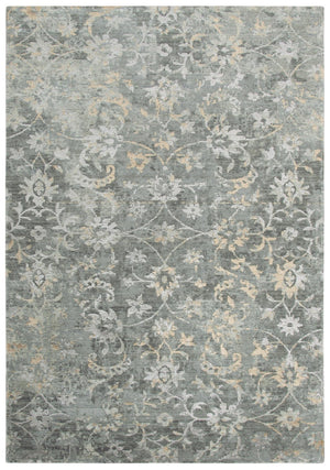 Alora Decor Radiant Gray Elegant Floral Rug With Subtle Shimmer, High-Wool Plush Pile And Distressed Transitional Charm 10' x 13' 00400411100330113