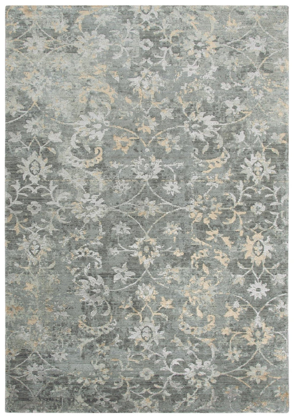 Alora Decor Radiant Gray Elegant Floral Rug With Subtle Shimmer, High-Wool Plush Pile And Distressed Transitional Charm 10' x 13' 00400411100330113