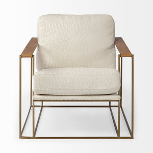 Mercana Watson Luxe Accent Chair: Plush Upholstered Comfort with Glamorous Metal Frame for Modern Spaces 69135