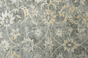 Alora Decor Radiant Gray Elegant Floral Rug With Subtle Shimmer, High-Wool Plush Pile And Distressed Transitional Charm 10' x 13' 00400411100330113