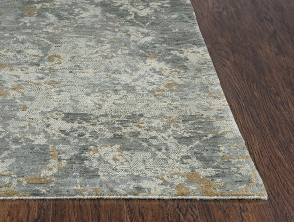 Alora Decor Radiant Gray Elegant Floral Rug With Subtle Shimmer, High-Wool Plush Pile And Distressed Transitional Charm 10' x 13' 00400411100330113