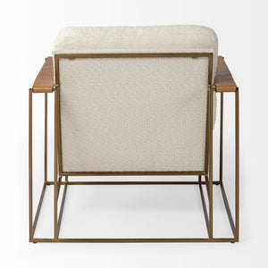 Mercana Watson Luxe Accent Chair: Plush Upholstered Comfort with Glamorous Metal Frame for Modern Spaces 69135