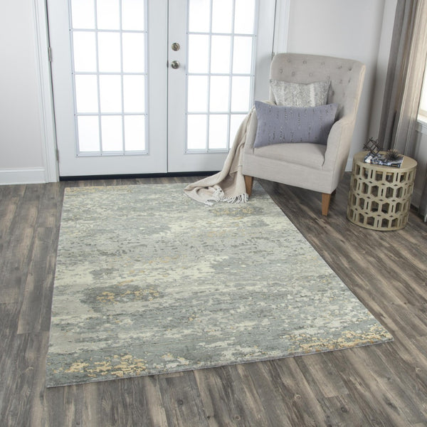 Alora Decor Radiant Gray Runner Rug With New Zealand Wool Blend, Hand-Carved Abstract Pattern, Neutral Elegance 2'6" x 8' 00400411200332608