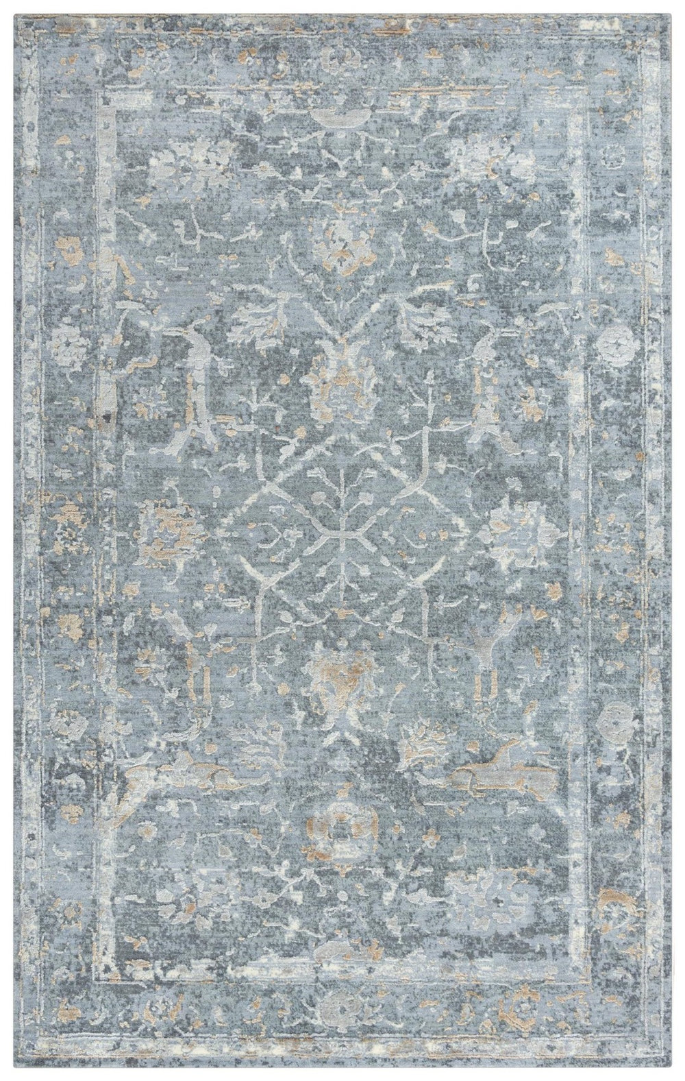 Alora Decor Radiant Gray Rectangle Rug With Hand-Carved Texture, New Zealand Wool Blend, Elegant Neutral Charm 8' x 10' 00400411300330810