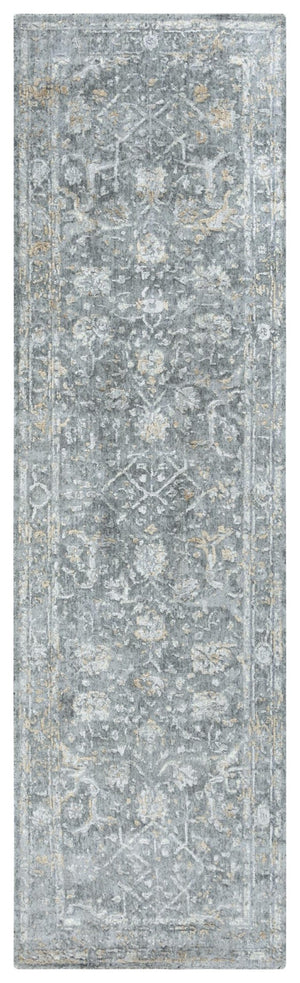 Alora Decor Radiant Gray Runner Rug With Hand-Carved Pile, Wool-Rich Blend, Neutral Gray-Beige Elegance 2'6" x 10' 00400411300332610