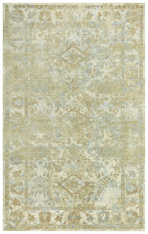 Alora Decor Radiant Beige Hand‑Carved Hybrid Wool Rug With Tencel Sheen, Durable Traditional Border And Diamonds 8' x 10' 00400411400040810