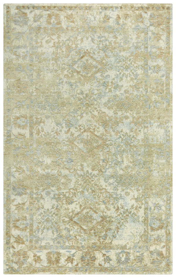 Alora Decor Radiant Beige Hand‑Carved Hybrid Wool Rug With Tencel Sheen, Durable Traditional Border And Diamonds 8' x 10' 00400411400040810