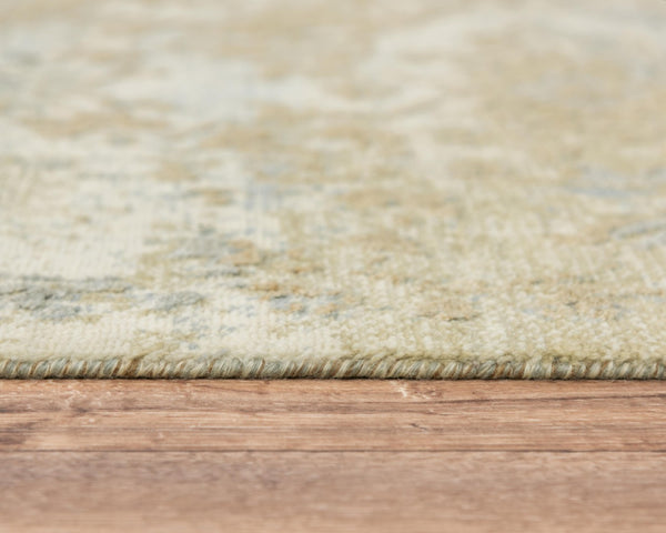 Alora Decor Radiant Beige Hand‑Carved Hybrid Wool Rug With Tencel Sheen, Durable Traditional Border And Diamonds 8' x 10' 00400411400040810