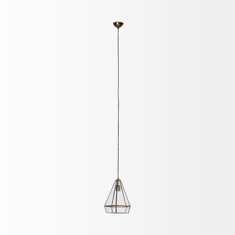 Mercana Prima Pyramid Pendant Light - Art Deco Glamour with Clear Panels for Elegant Home Interiors 68176