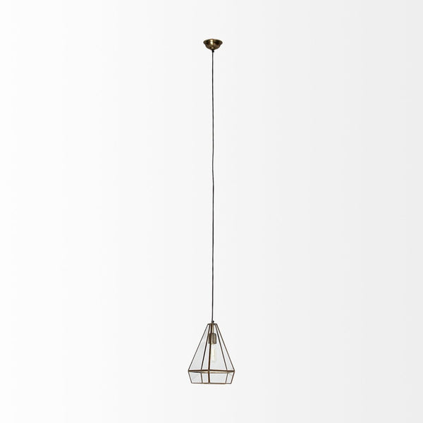 Mercana Prima Pyramid Pendant Light - Art Deco Glamour with Clear Panels for Elegant Home Interiors 68176