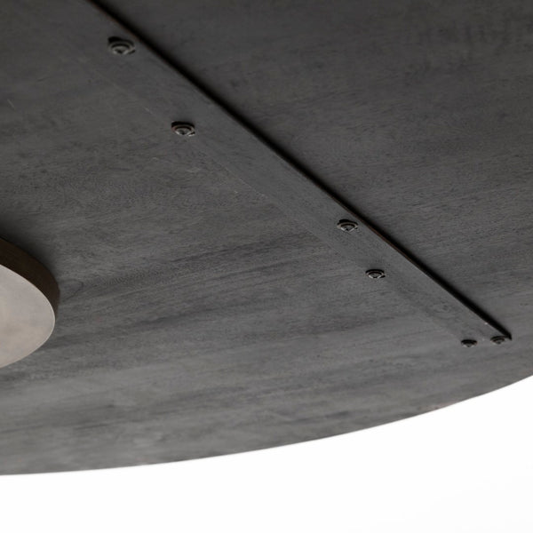 Mercana McLeod Round Dining Table - Solid Mango Wood Top with Sleek Gold Metal Base for Modern Spaces 67502-AB