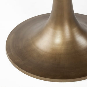 Mercana McLeod Round Dining Table - Solid Mango Wood Top with Sleek Gold Metal Base for Modern Spaces 67502-AB