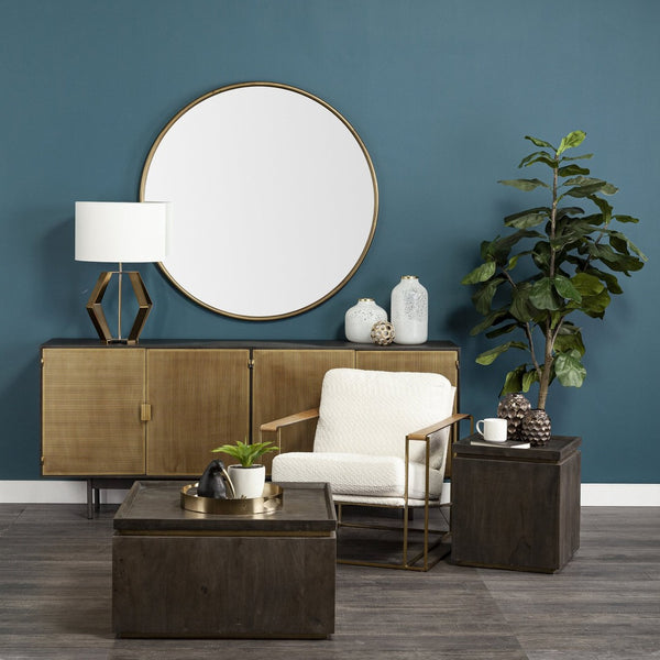 Mercana Moyer Decorative Hollow Orb - Elegant Whitewashed Accent for Modern and Luxe Home Interiors 68604