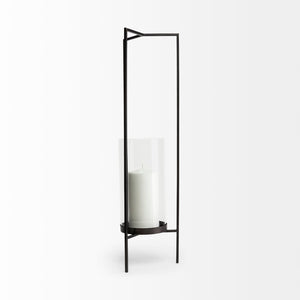 Mercana Abigail I Elegant Gunmetal Candle Holder - Sculptural Design for Mid-Century Modern Decor 67699