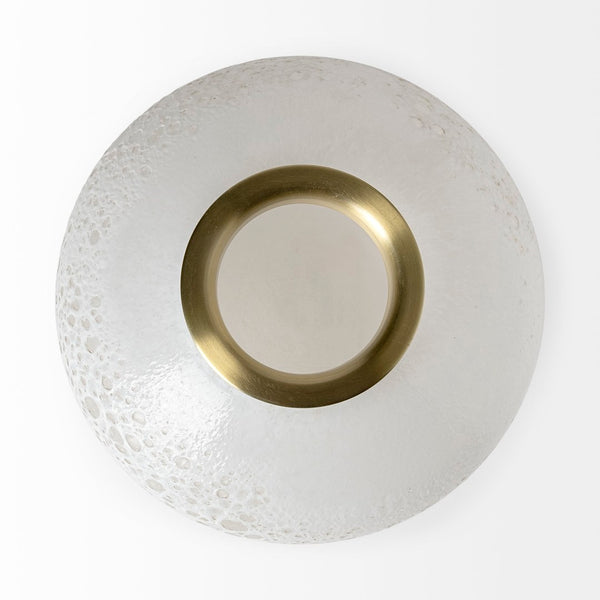 Mercana Pearl Elegant Glass Vase with Gold Accents – Chic Décor for Modern, Glam, or Coastal Interiors 69034